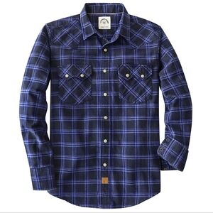 Dubinik® Flannel Shirt for Men Long Sleeve Snap Button Western Plaid